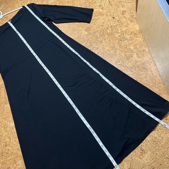 Eileen Fisher Tencel Stretch-Jersey Bateau-Neck Midi Dress In Black Sz M - Picture 9 of 11